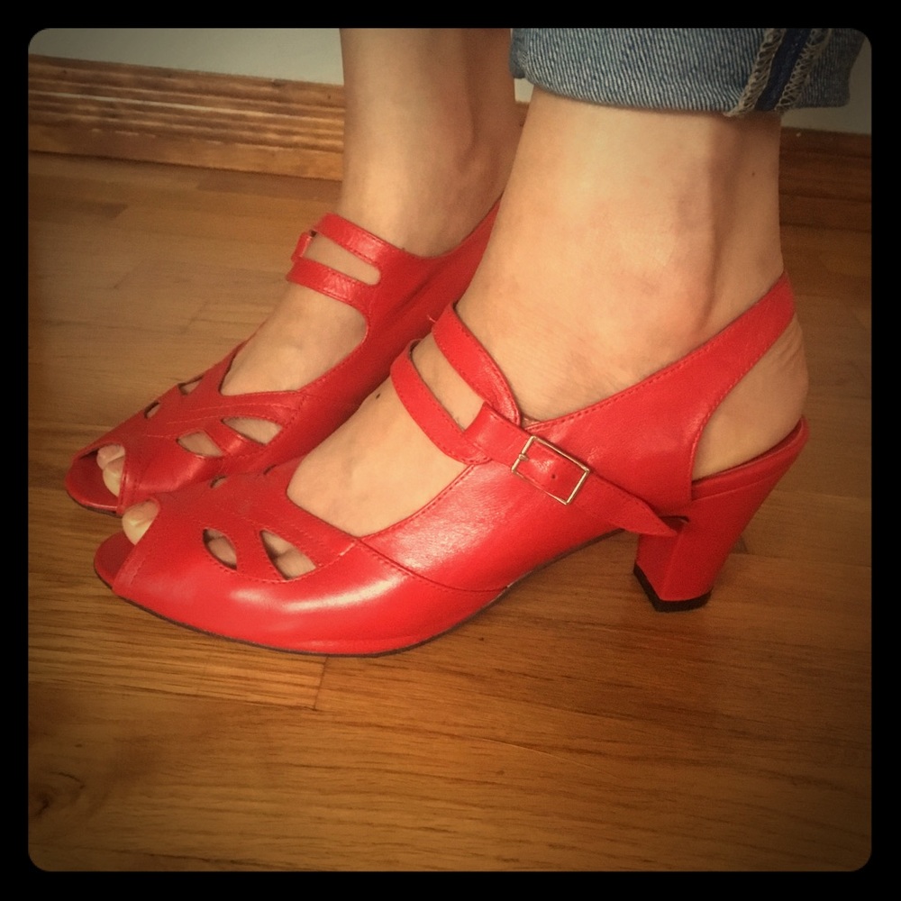 Re-Mix Vintage Anita Heel Red Size 9 Women